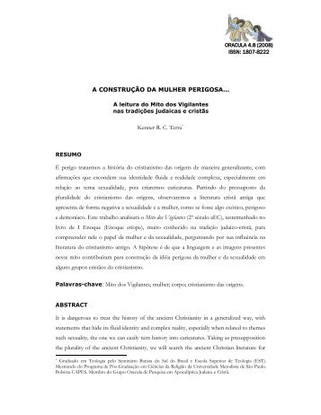 A CONSTRUÇÃO DA MULHER PERIGOSA ... - Revista Oracula