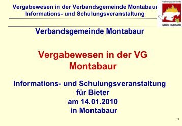 Vergabewesen in der Verbandsgemeinde Montabaur Informations