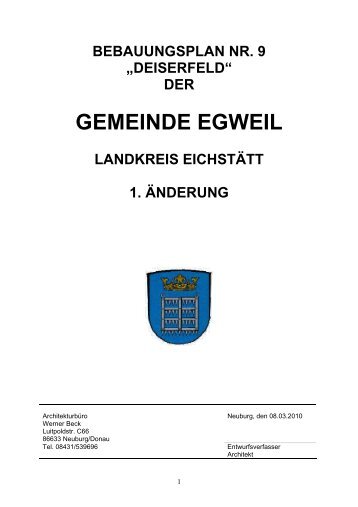 Auszug Bebauungsplan "Deiserfeld" mit Festsetzungen als PDF