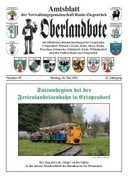 Ausgabe Mai 2011 - Verwaltungsgemeinschaft Ranis–Ziegenrück