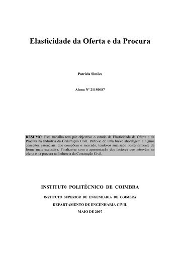 Elasticidade da Oferta e da Procura