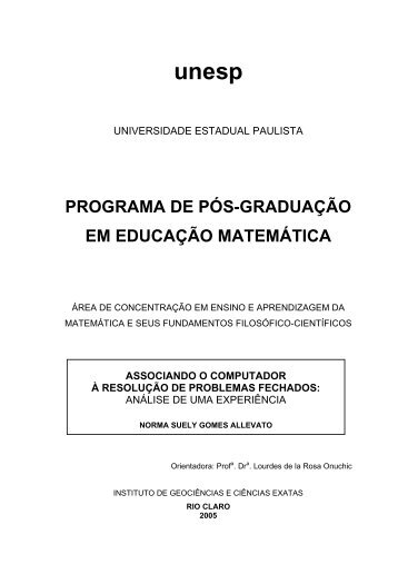 Associando o computador à resolução de problemas ... - Unesp