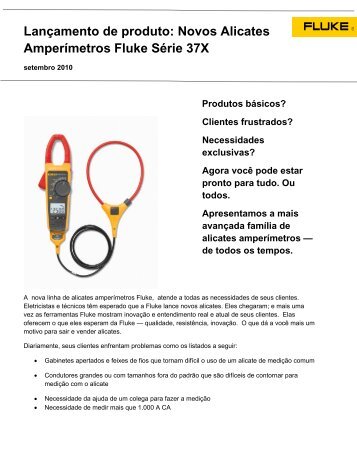 Novos Alicates Amperímetros Fluke Série 37X - Bagarel.com.br