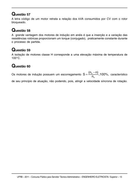 Prova - Engenheiro Eletricista - Concursos