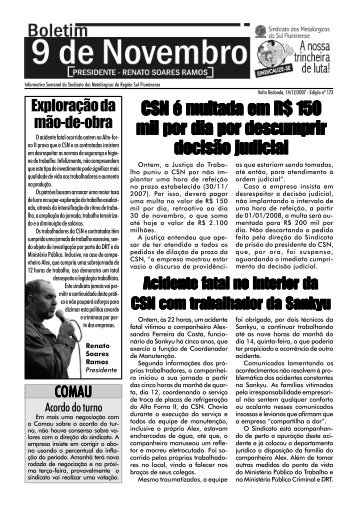 Boletim 173 - Sindicato dos Metalúrgicos do Sul Fluminense
