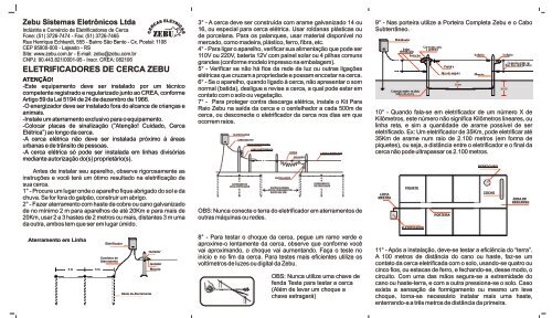 Eletrificador ZEBU LB35 - Solar Brasil