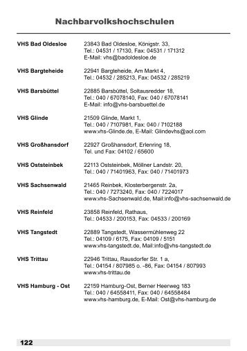 Nachbarvolkshochschulen - VHS Ahrensburg