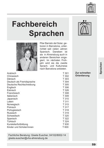 Fachbereich Sprachen - VHS Ahrensburg