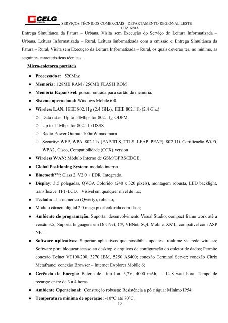 Departamento Regional Nordeste - Celg D