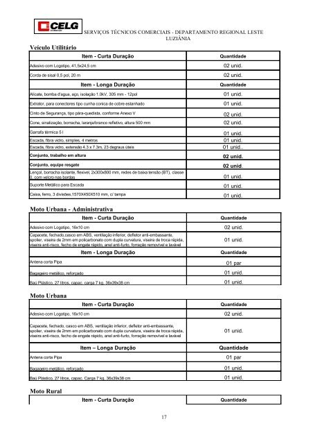 Departamento Regional Nordeste - Celg D