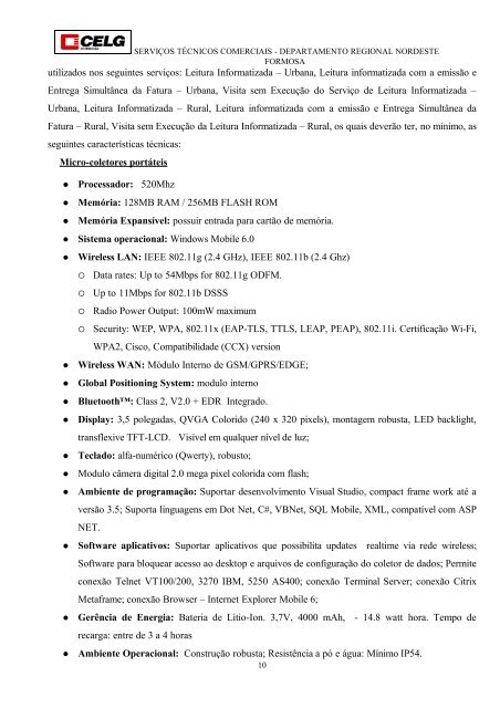 Departamento Regional Nordeste - Celg D