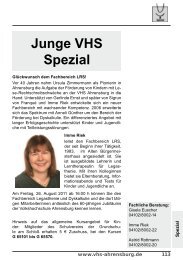 Junge VHS Spezial - VHS Ahrensburg