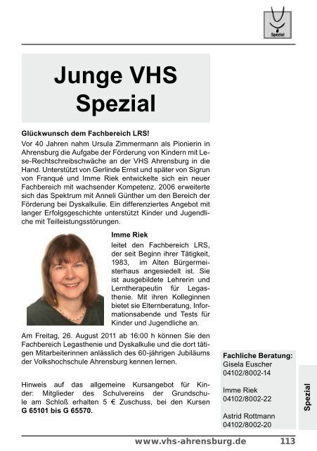 Junge VHS Spezial - VHS Ahrensburg