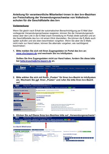 Kurze Anleitung für bvv-Bezirke zur Freigabe der