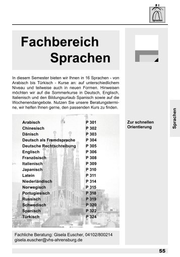 Fachbereich Sprachen - VHS Ahrensburg