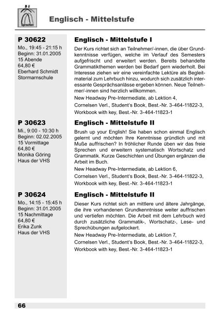 Fachbereich Sprachen - VHS Ahrensburg