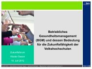 Betriebliches Gesundheitsmanagement (BGM) und dessen Bedeutung für ...