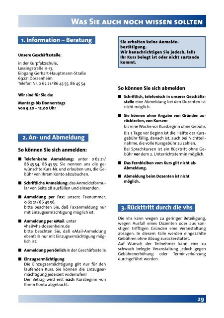 Programm 1-2011 - vhs Dossenheim