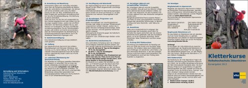 Kletterflyer 2013 - Volkshochschule Ibbenbüren