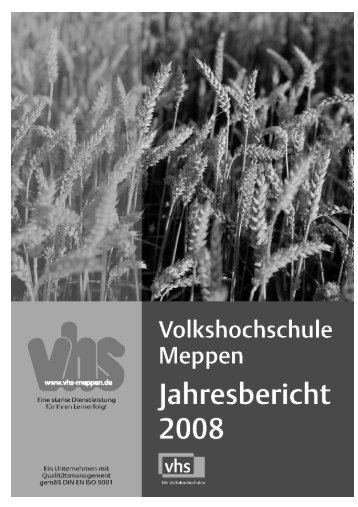 Jahresbericht 2008 - Volkshochschule Meppen