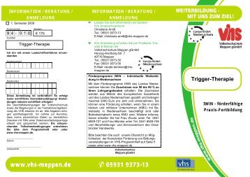 Trigger-Therapie - Volkshochschule Meppen