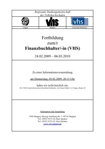 Finanzbuchhalter/-in (VHS) - Volkshochschule Meppen