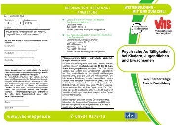 www.vhs-meppen.de ï¦ 05931 9373-13