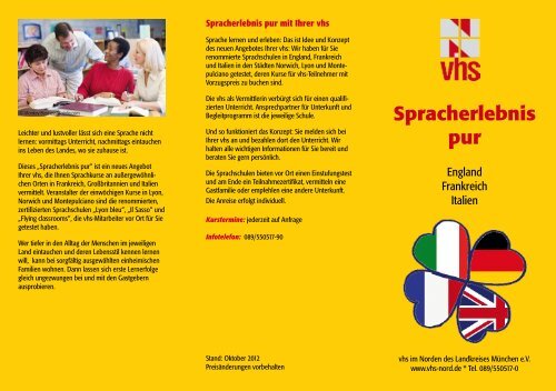 Download Flyer Sprachreisen - Volkshochschule im Norden des ...