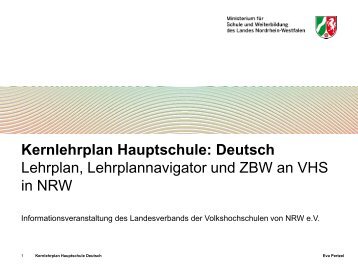 Kernlehrplan Hauptschule: Deutsch - vhs-nrw
