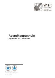 Abendhauptschule (PDF) - Volkshochschule Reutlingen GmbH