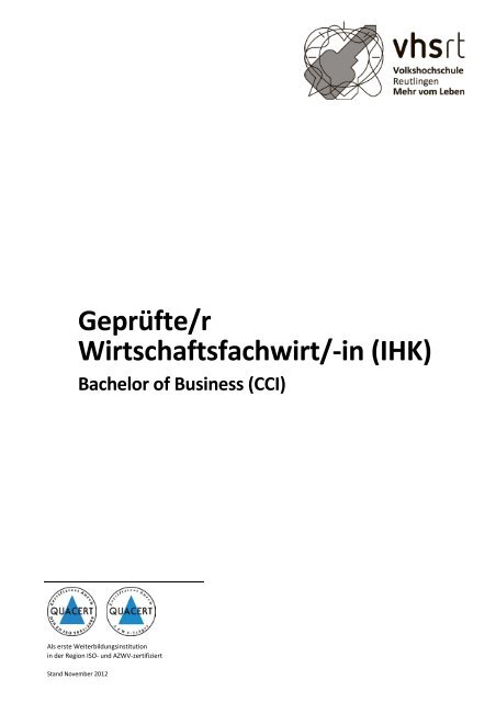 Geprüfte/r Wirtschaftsfachwirt/-in IHK (PDF) - Volkshochschule ...