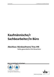 Kaufmännische/r Sachbearbeiter/in Büro - Volkshochschule ...