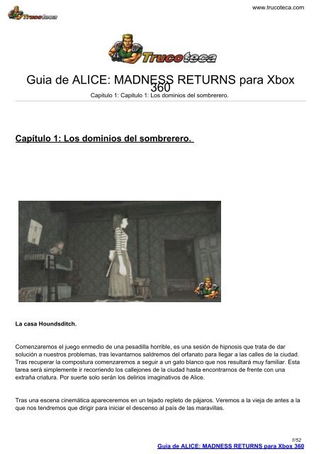 Guia de ALICE: MADNESS RETURNS para Xbox 360 - Trucoteca.com