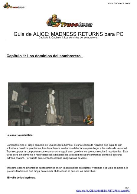 Guia de ALICE: MADNESS RETURNS para PC - Trucoteca.com