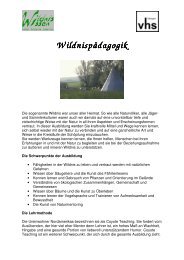 Wildnispädagogik Wildnispädagogik - VHS Tübingen