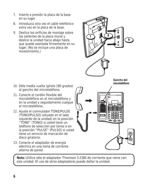 Sistema Contestador de dos Lineas Guía del Usuario - Thomson ...