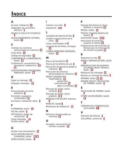 Sistema Contestador de dos Lineas Guía del Usuario - Thomson ...