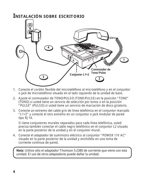 Sistema Contestador de dos Lineas Guía del Usuario - Thomson ...