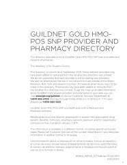 GuildNet Gold HMo- PoS SNP Provider aNd PHarMacy directory