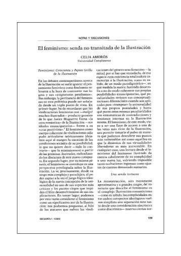 El feminismo: senda no transitada de la Ilustración - Bases de datos ...