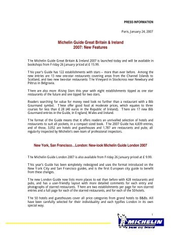 Michelin Guide Great Britain & Ireland 2007 - ViaMichelin