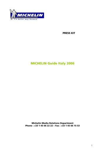 MICHELIN Guide Italy 2006 - ViaMichelin