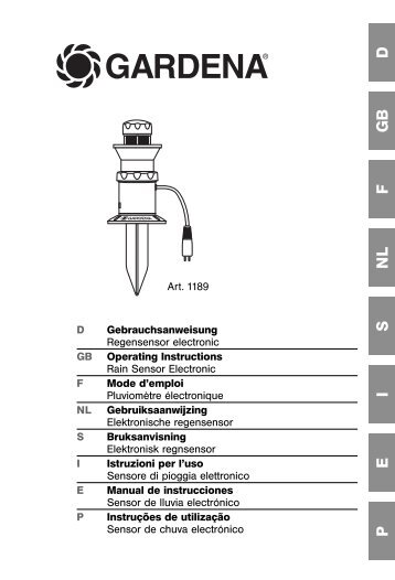 OM, Gardena, Sensor de chuva electrónico, Art 01189-20, 2006-05