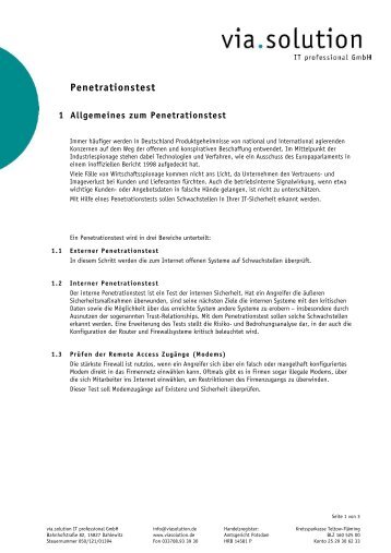 Penetrationstest - via.solution IT professional GmbH