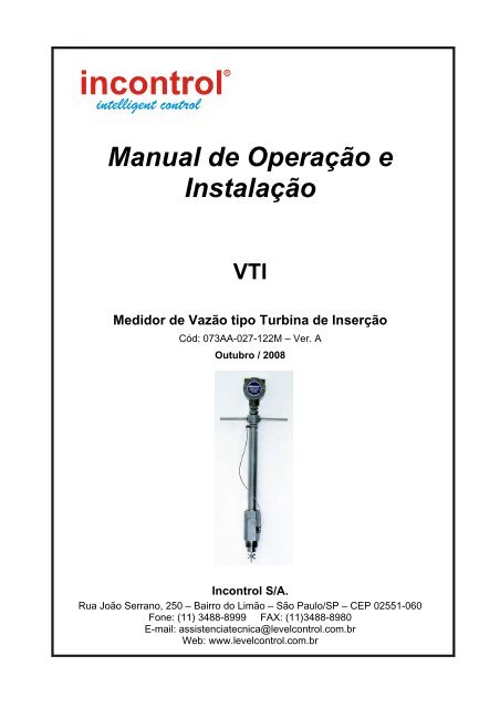 Manual de Operação e Instalação - Incontrol