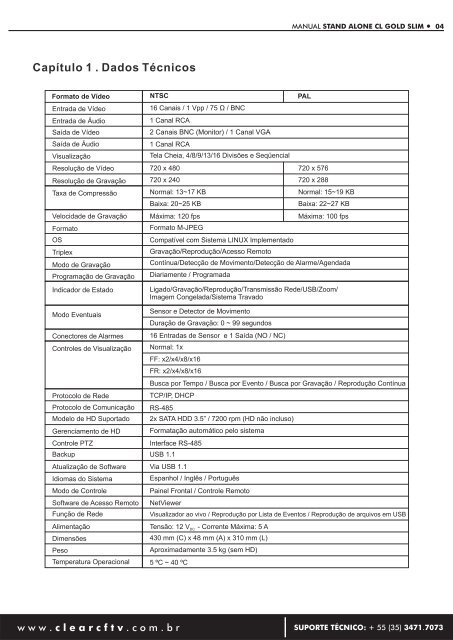 MANUAL DO USUÁRIO - CLEAR CFTV – Soluções Integradas para ...