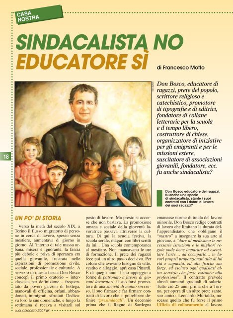 bs luglio/agosto 2007 - Bollettino Salesiano - Don Bosco nel Mondo