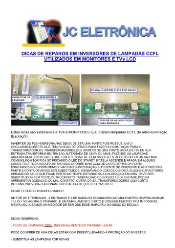 DICAS DE REPAROS EM INVERSORES DE LAMPADAS CCFL ...