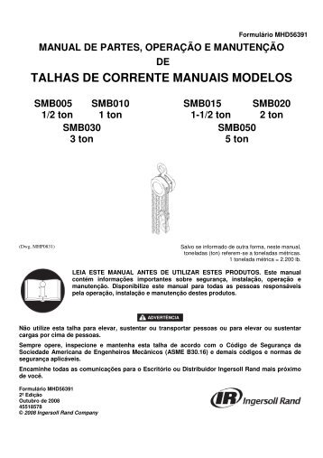 Formulário MHD56391 MANUAL DE PARTES, OPERAÇÃO E