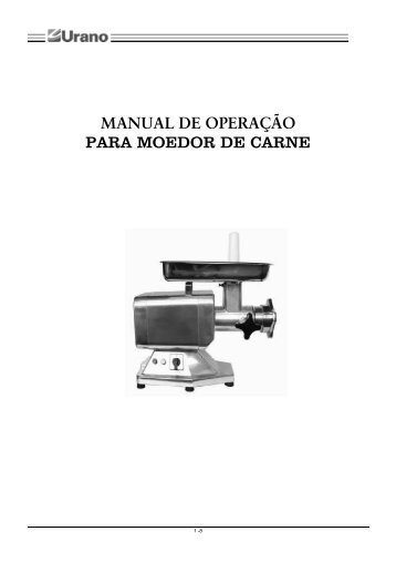 Manual dos moedores de Carne U MM1 - Urano